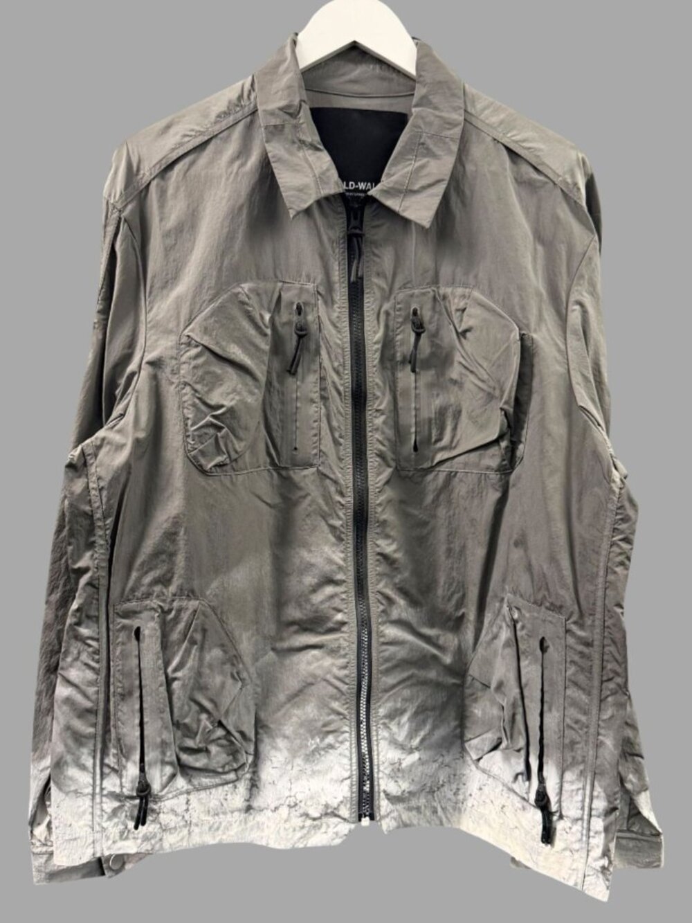 A-COLD-WALL Grey Windbreaker Custom White Painted Jacket Sz XL